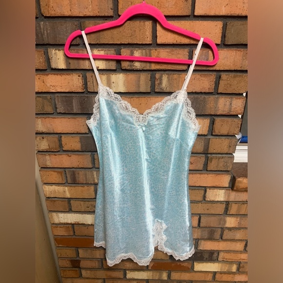 Victoria's Secret Blue and White Lace Slip - Picture 1 of 4